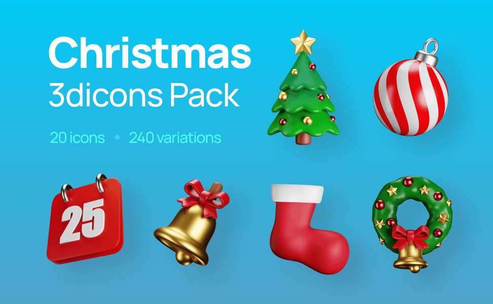 Christmas icon pack card